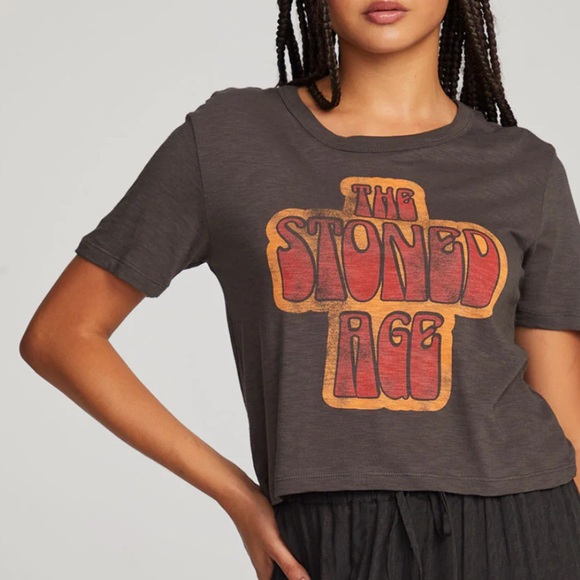 Chaser Tops - Chaser Graphic Tee in Gray “The Stoned Age”